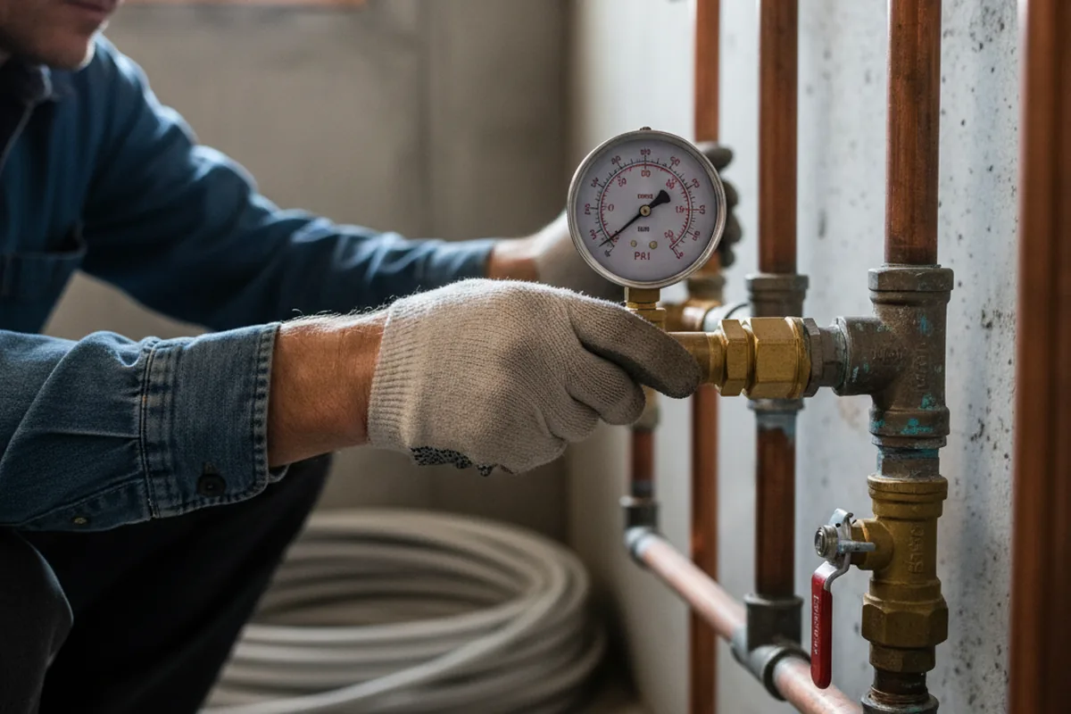 Pressure testing a repaired line during Water Line Repair in Childersburg